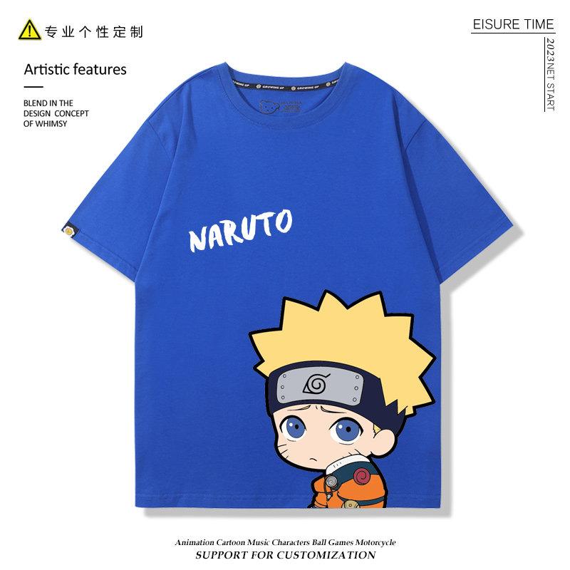 Childrens Tshirt Cartoon Naruto Sasuke Naruto QVersion Anime Peripheral Printed Parent Child Wear Pure Cotton Fashion Tshirt