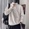 Spring 2024 Men's Sweater Patchwork Assorted Colors Skin-Friendly Fabric Fashion Versatile Top Casual Long-Sleeved Bottoming Shirt