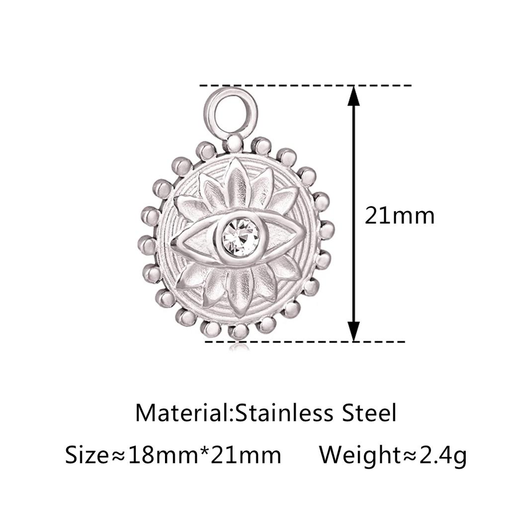 3 Stück Edelstahl Goldfarben Beschichtet Strassstein Blaues Böses Auge Anhänger Halskette Armband Ohrring DIY Schmuckherstellung Zubehör