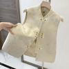 Vest wearing small Chinese vest women's buckle fashion middle-aged and elderly mother vest Guochao top