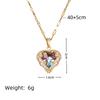 1 Pcs Fashion New Heart of the sea necklace women light luxury color crystal love pendant collarbone chain jewelry