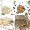 Round Soft Paper Rope Shoulder Bag Tassel Handmade Crossbody Bags Straw Bag Circle