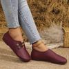 2026 Summer New Soft Leather Flat Flat Casual Single Shoes for Women, Round Head, Shallow Mouth, One Step Stepping Large Women's Shoes