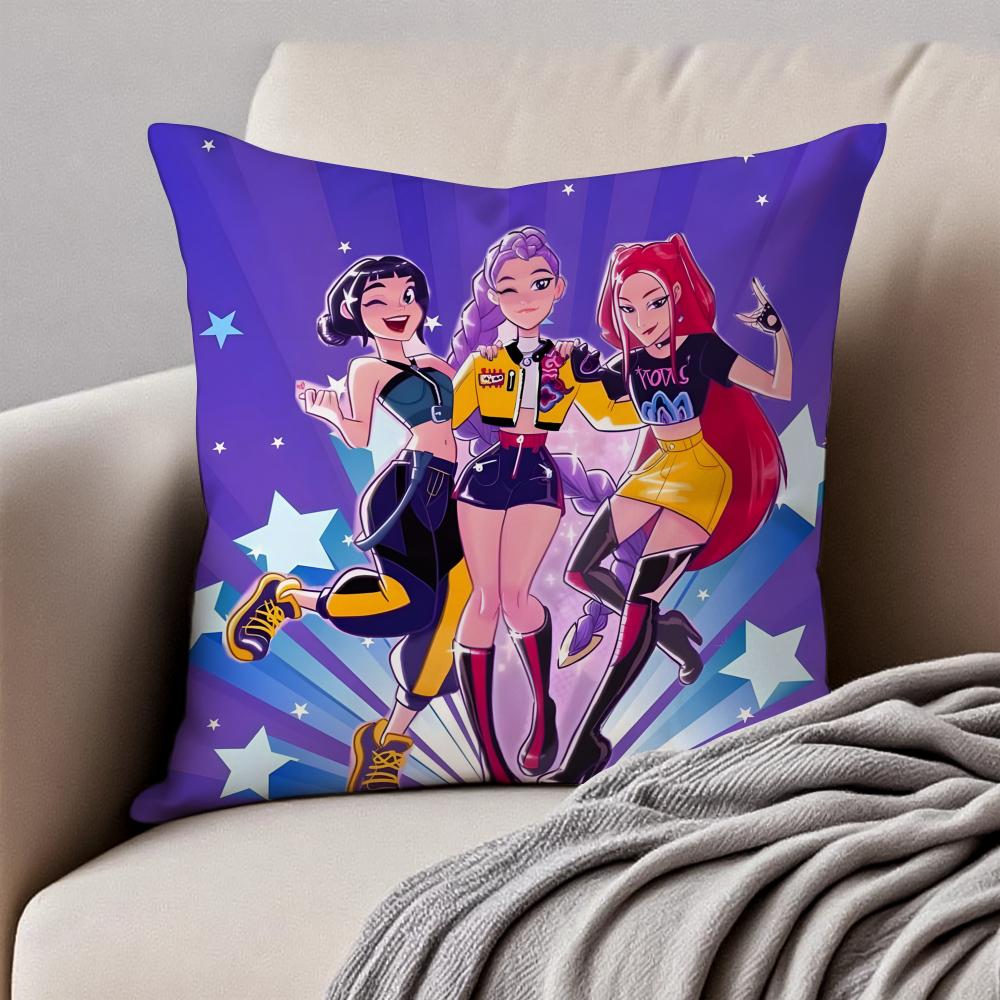 Popular Virtual American Band HHUNTRX Cushion Cover Pillowcase Antidustmite Invisible Zipper Short Plush Sofa Cushion
