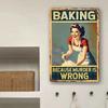 Funny Baking Tin Sign Vintage Kitchen Wall Art 8x12 Inches Home Bar Decor Metal