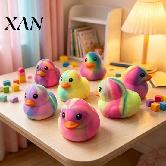 Gradient Duck Squeeze Toy Rainbow Stress Relief Toy, Slow Rise Colorful Relievers Soft Sensory Fidget
