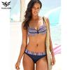 Women Swimsuit Push Up Swimwear Print Patchwork Bohemia Bikini Set Plus Size Bathing Suit