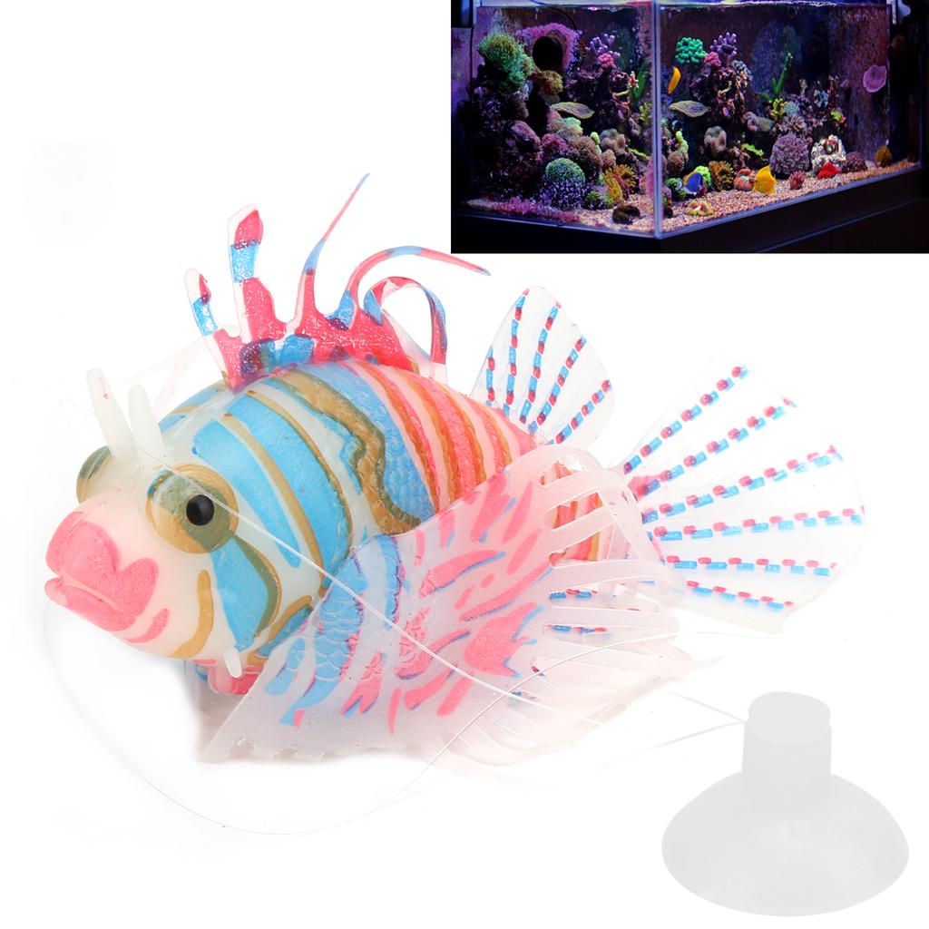 Lifelike Silicone Artificial Glowing Fish with Suction Cup for Aquarium Decoration
