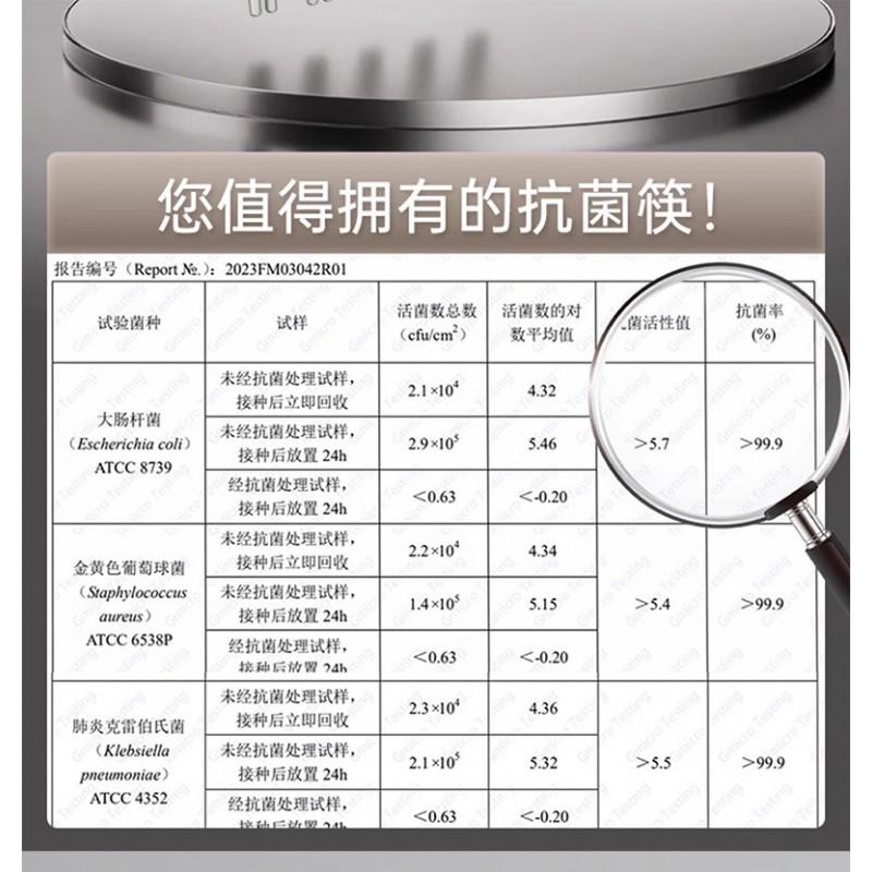 Titanium Chopsticks Home Use - Anti-Bacterial Anti-Mold Non-Slip Square Design 22cm 5 Or 10 Pairs Gift Box Set
