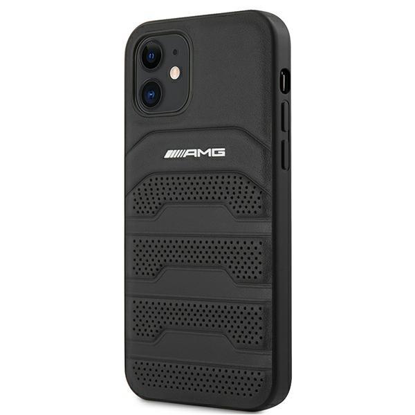 Etui do iPhone 12 mini Mercedes-Benz Leather Debossed Czarne