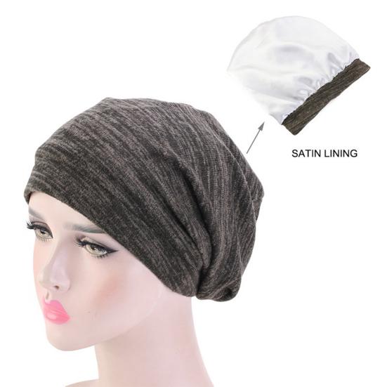 Hat Breathable Dual Color Faux Cashmere Night Sleep Cap for Sleep