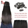 Leeons 5 Clips In Hair Extensions Synthetic Straight Heat-Resisting Fiber Clip On 24 Inch Blonde Brown Fashion Color For Women