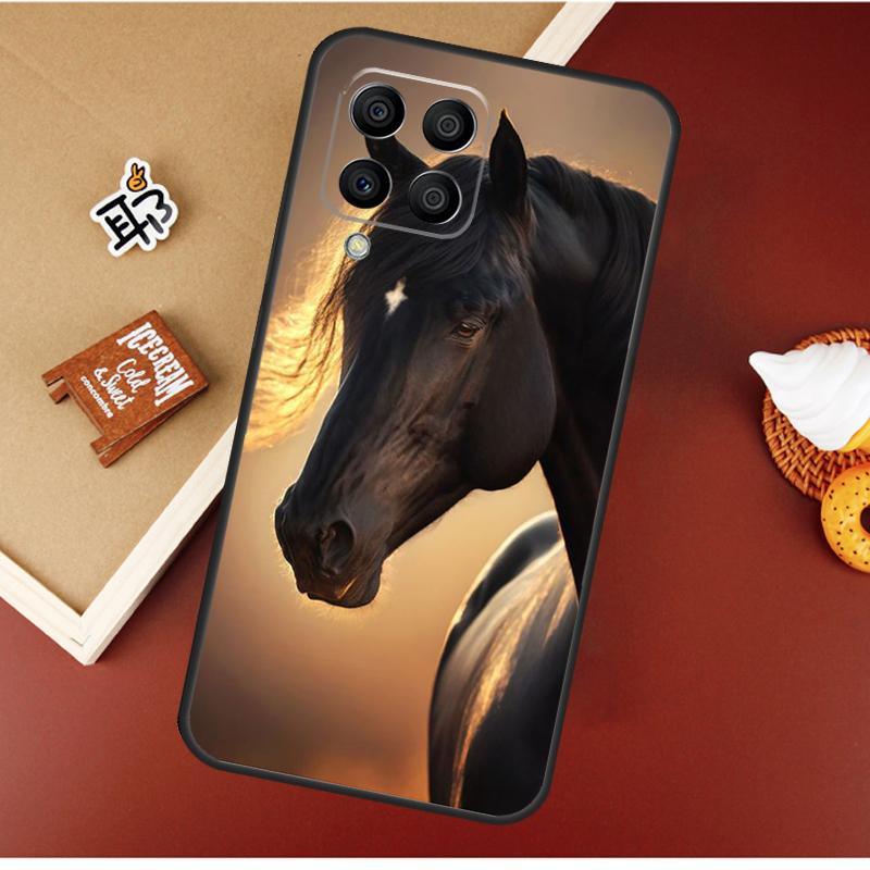 Beautiful Black Horse Case For Samsung Galaxy M21 M20 M23 M31 M11 M54 M14 M34 M13 M52 M32 M12 M16 M36 M56 M15 M55