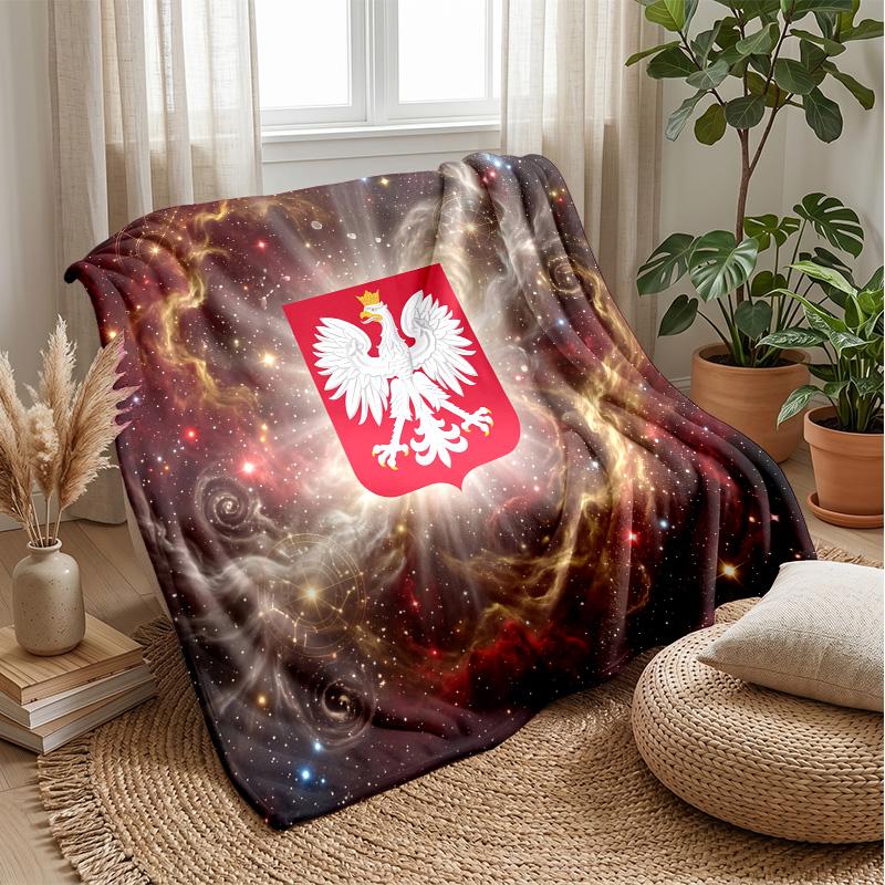 Poland Football Printed Flannel Blanket Skin Friendly Warm Decorative Throw for Indoor Couch Bed Daily Use