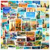 50Pcs/Set Famous City Landmarks Mini Poster Stickers DIY Fashion Waterproof Doodle Decals Stickers (2 Styles)