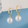 Gold Color Simulated Pearl Clip-on Earring for Women Vintage Integrated No Ear Hole Earrings Jewelry Accessories