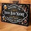 Customizable Vintage Welcome Metal Wall Sign 8x12in Home Bar Decor Hanging Ornament
