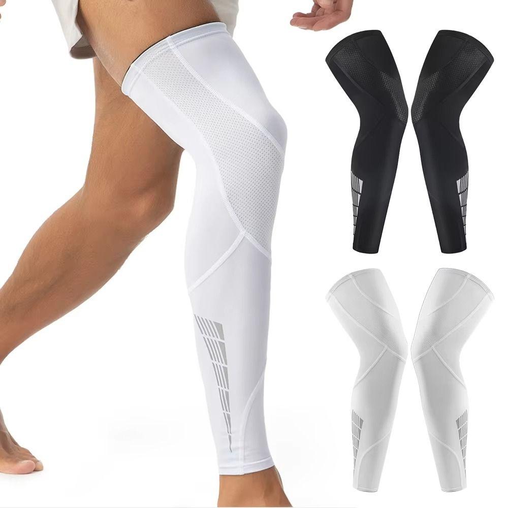 Reflective Strip Compression Leg Sleeves Anti-slip Sports Leg Sleeves Long Knee Sleeve  Swelling