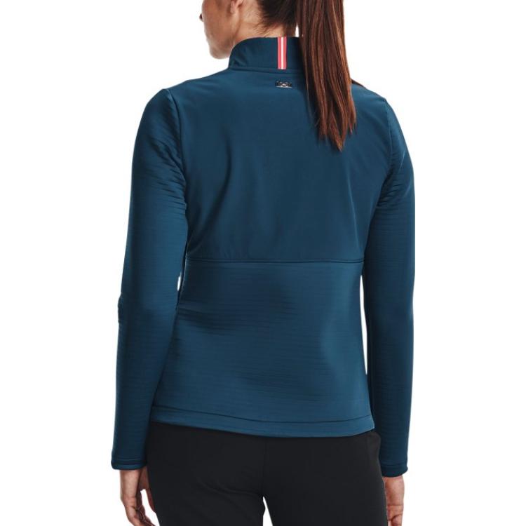 Under Armour Storm Daytona Solid Color Zip Sports Jacket Women Jackets Blue 1373635-437