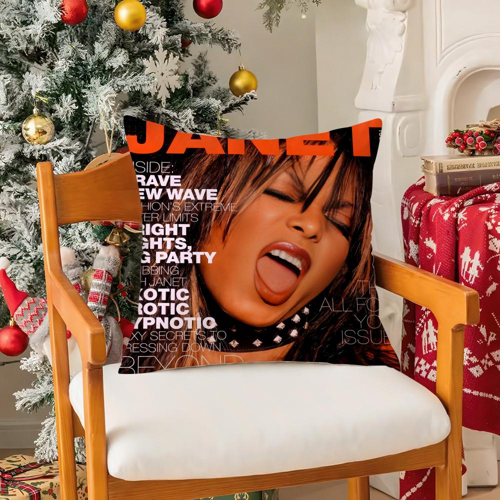 Cute J-JanetS J-JacksonS Pillow Case Silky Elegant Comfort Sofa Bed Invisible Zipper