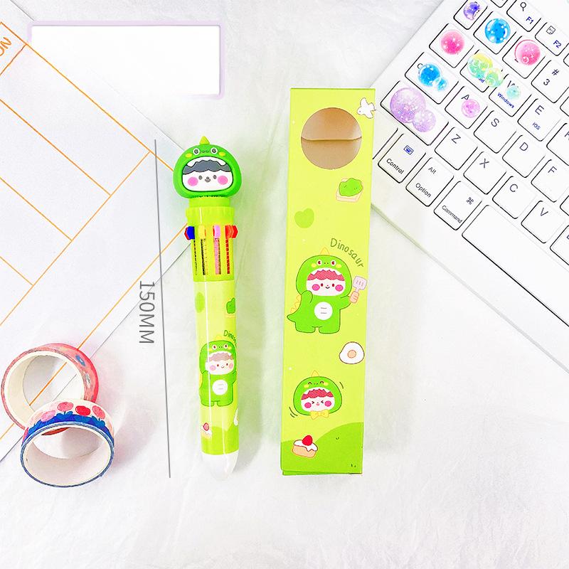 Kreslené 10barevné kuličkové pero Studentské psaní psacích potřeb modelování podle vícebarevného pera