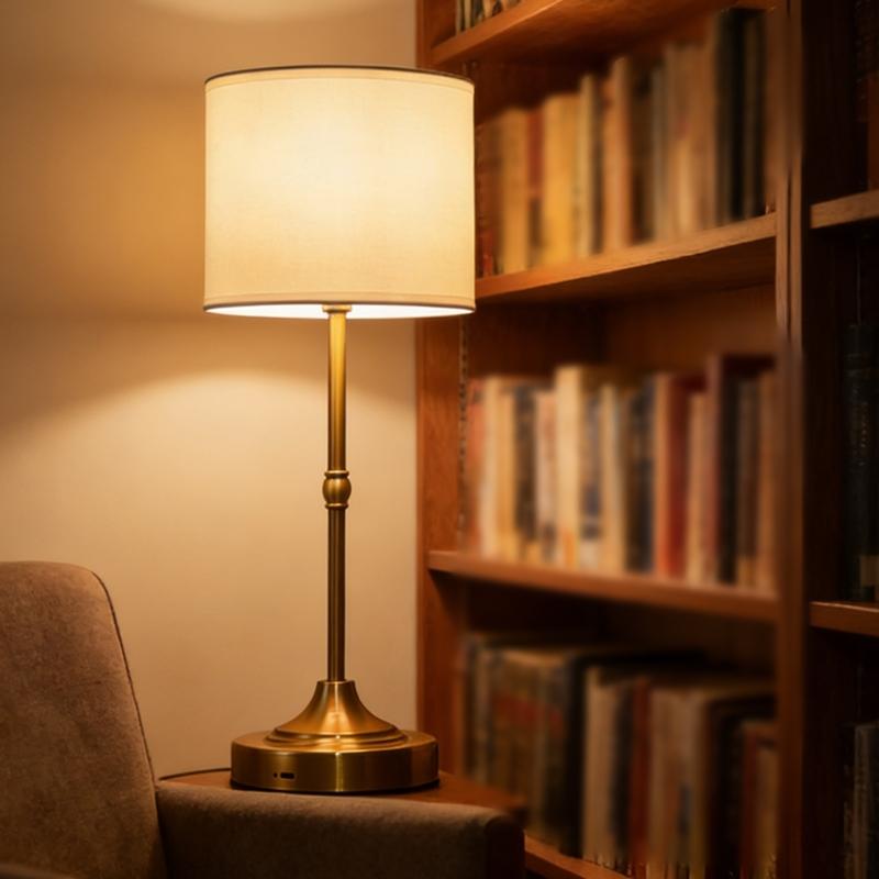 Rechargeable Table Lamps Retro Brass Design Soft LED Light Adjustable Dimmable Suitable for Reading and Office Use
