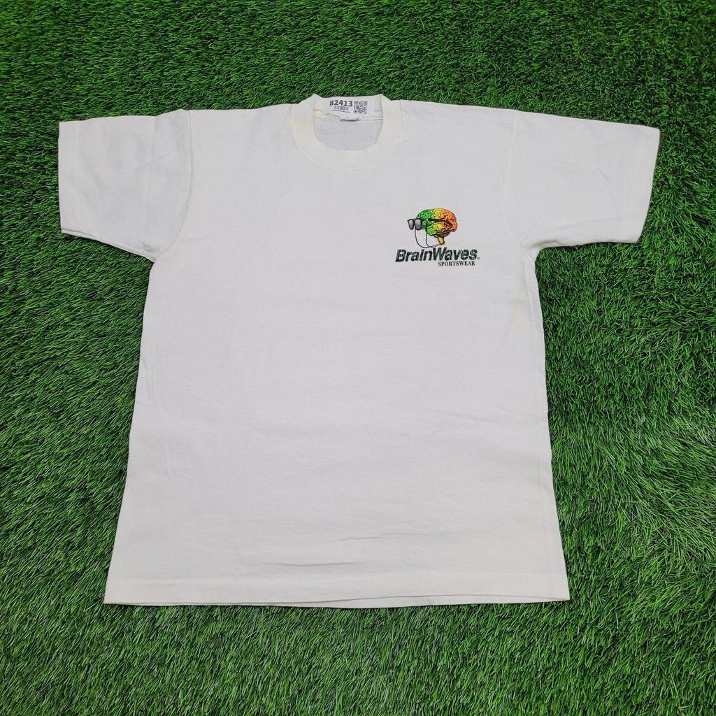 Vintage Brain Waves Sportswear Shirt Medium 20x26 White