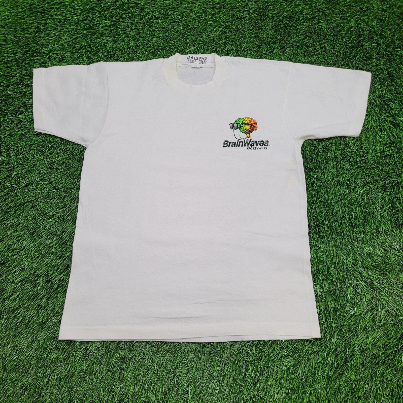 

Vintage Brain Waves Sportswear Shirt Medium 20x26 White M