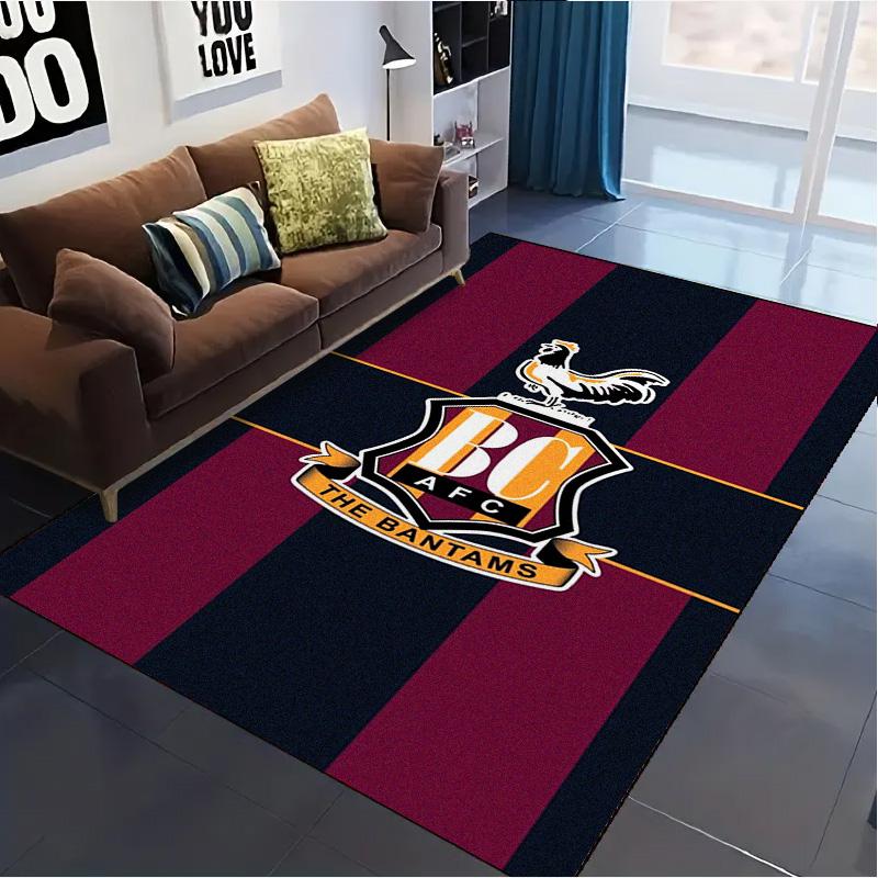 Bradford City AFC Carpet Rug for Living Room Bedroom Home Sofa Decoration,Kids play Non-slip Floor Mat