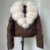 Women's Autumn Winter Warm Jackets Female Parkas White Duck Down Jacket Fur Coat Women Feather Short Puffer Coat