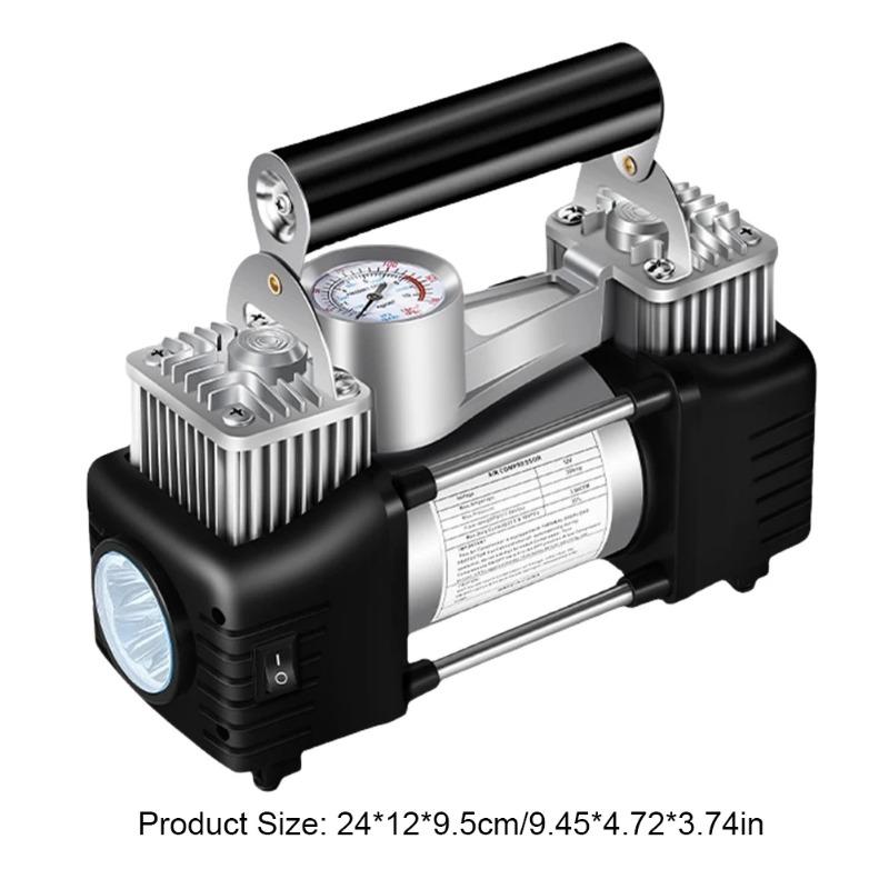 Portable Dual Cylinder Air Pump Heavy Duty Car Tire Inflator 150PSI Portable Air Compressor Portable Dual Purpose Air Pump