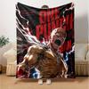 One Punch Man Print Flannel Blanket, High Quality Comfortable for All Seasons, Home Decor, Warmth and Comfort, Perfect for Christmas Gifts