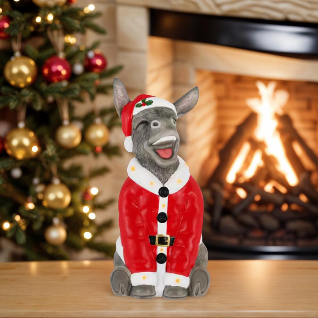 Christmas French Bulldog Resin Statue Outdoor Decoration Dog Statue Dog Figurine for Yard & Porch Decor
