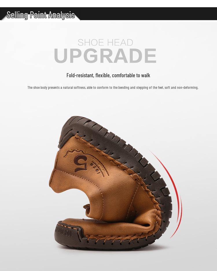 Cross-Border Plus Size Men's Breathable Leather Sports Casual Shoes