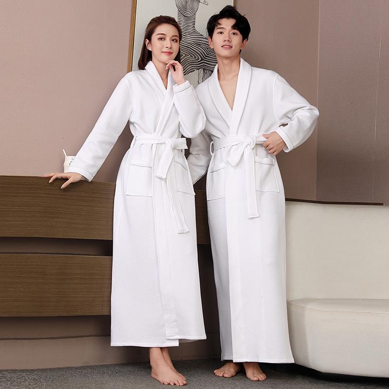 All-Season Cotton Bathrobe for Men and Women, Hotel-Style with Logo