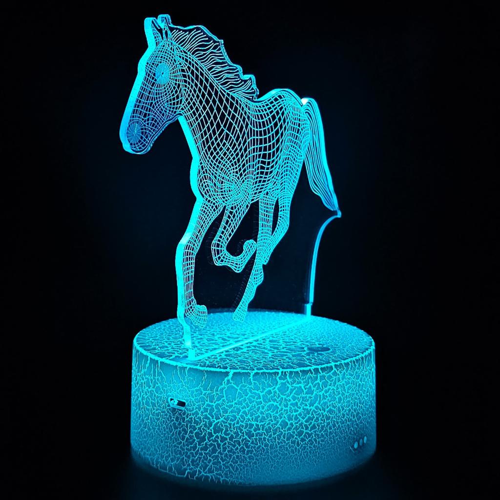 Night Desk Lamp For Children Horse Horse 16 Led 3D + Remote Control