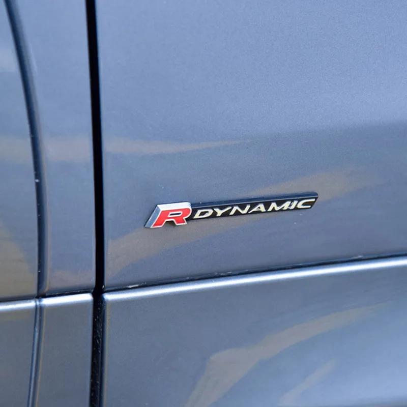 3D Kovové Logo R-DYNAMIC Znak na Bok Blatníku Auta Odznak na Zadní Kufr Nálepky Samolepky Příslušenství pro VELAR Sport Discovery Evoque HSE Defender