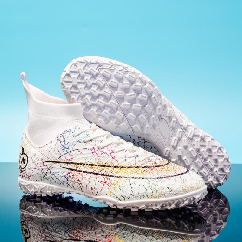 

New high-top football shoes for children s and women s mandarin ducks with broken nails TF artificial turf training shoes for women 38