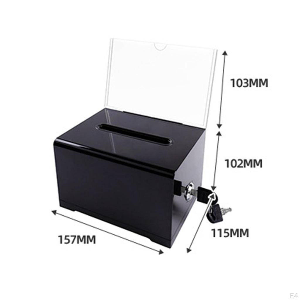 Business Card Collection Box Acrylic Donation Case Collecting Opinion Multipurpose Storage Organizer