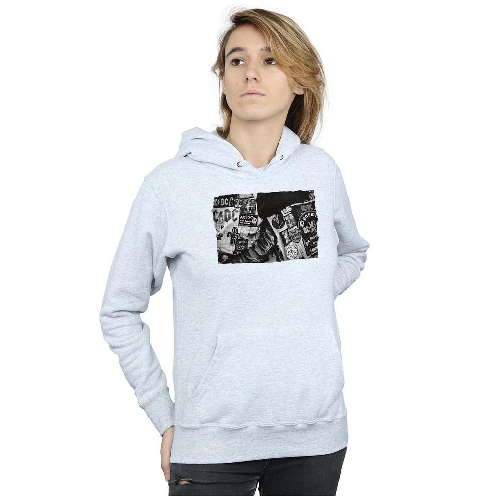 AC/DC Womens/Ladies Badges And Posters Collection Hoodie
