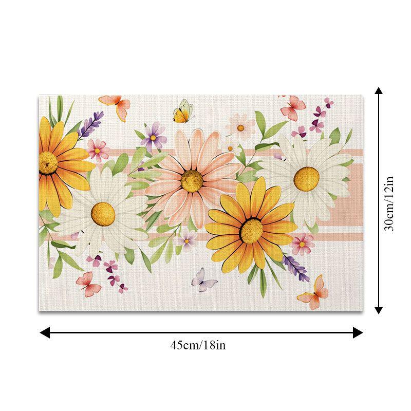6Pcs, Small Daisy Placemats, the Best Placemats, Washable, Suitable for Holiday Parties, Home Decor, Kitchen Tables