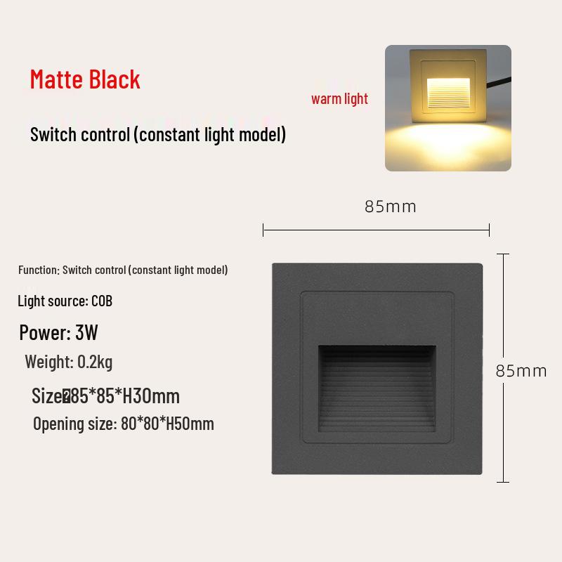 Outdoor LED Motion Sensor Step Light, Waterproof Recessed Aluminum Plinth Light