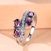 Elegant Female Crystal Purple Oval Zircon Stone Engagement Ring Cute Wedding Jewelry For Women
