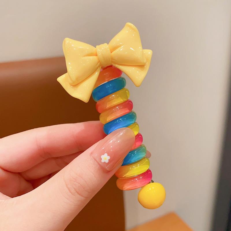 Children'S Roll Telephone Rope Hair Rope Girls' High Ponytail Headrope Durable High Elastic No Damage Hair Rope Hair Accessories