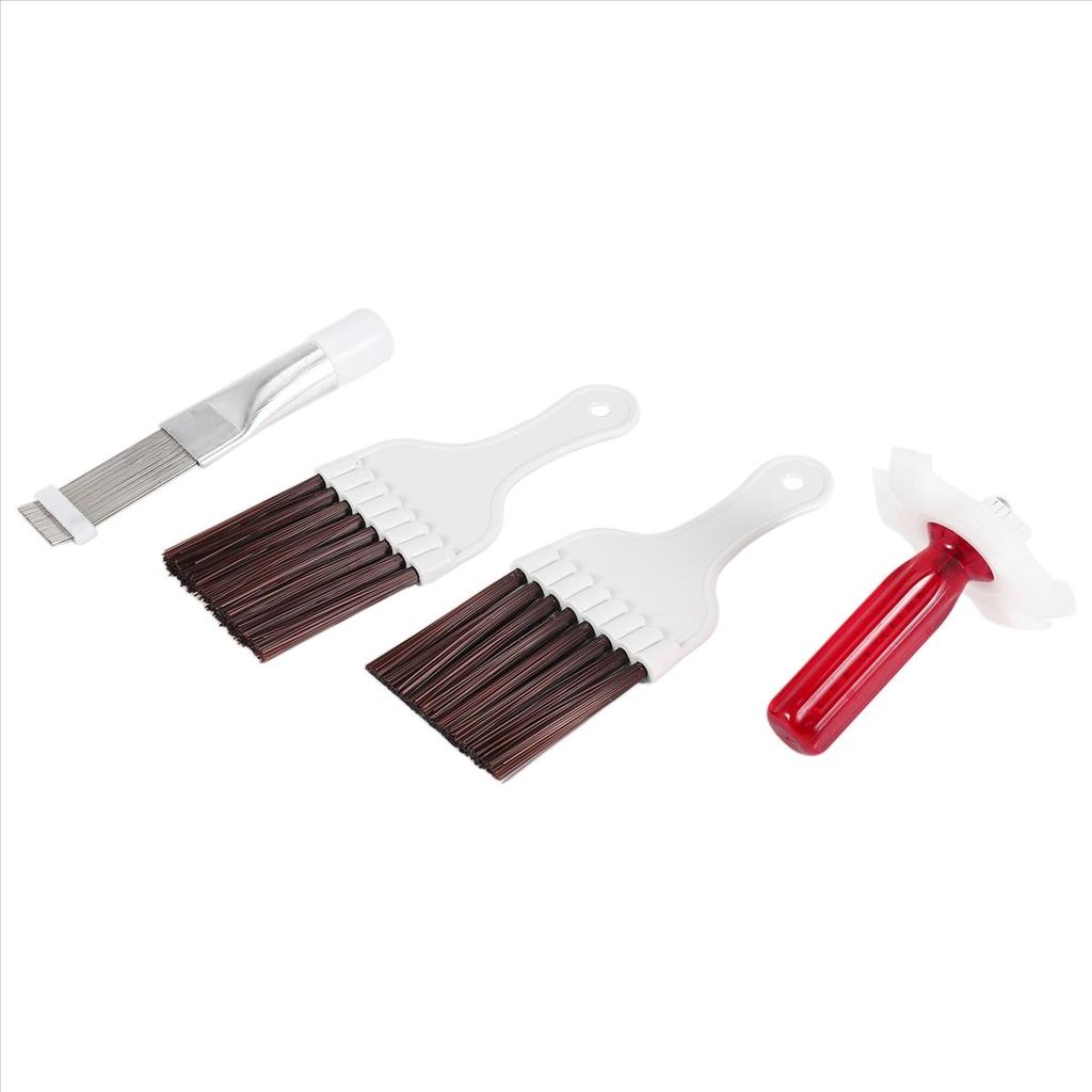 BHBL 4 Pieces Air Conditioner Condenser Fin Cleaning Brush AC Fin Comb Stainless Steel Refrigerator Fin Cleaner Whisk Brush