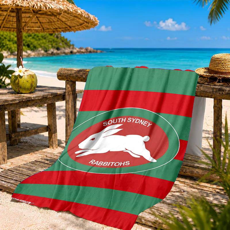 Nrl Rabbit Artwork Design Beach Towel, Quick-drying, Easy to Care for, Suitable for Both Fitness and Beach Vacations,Sports Essential