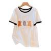 Women's Plus Size Loose-Fit Short-Sleeve Mid-Length T-Shirt, Round Neck, Sizes 200/300/350 Jin