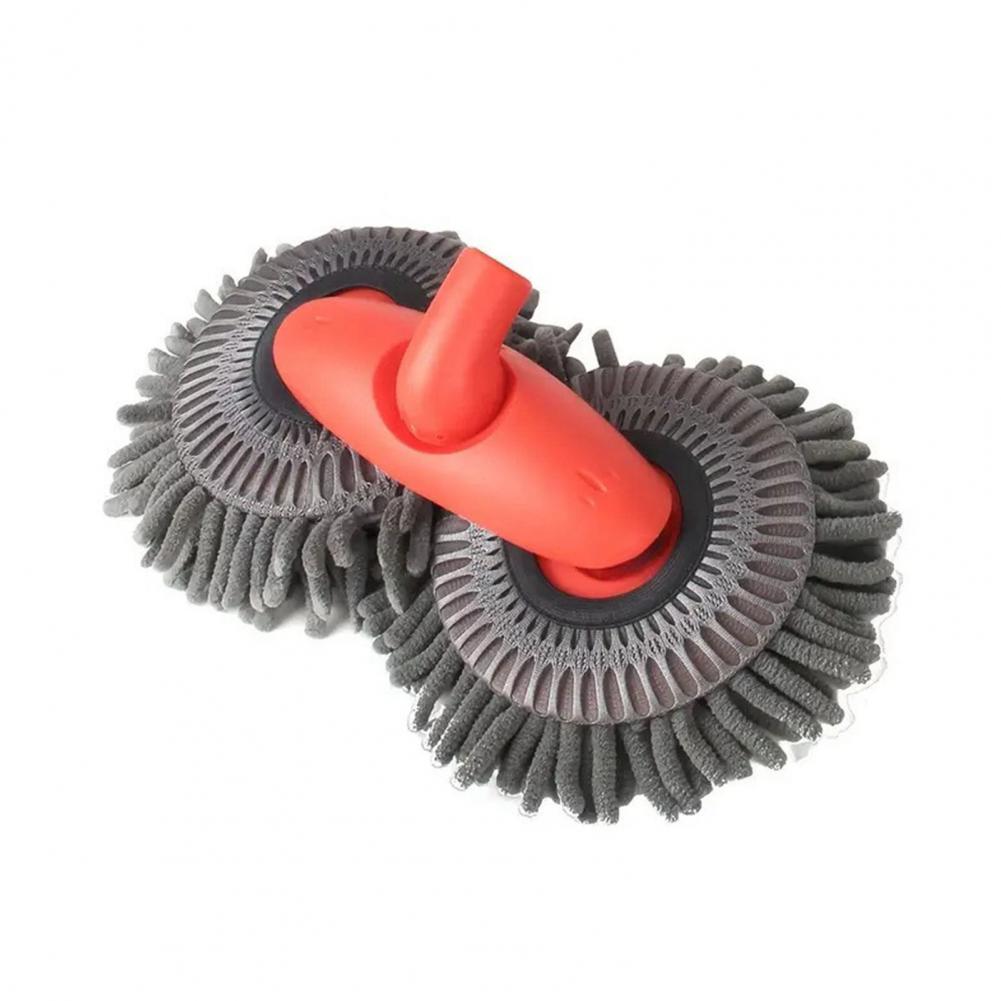 Car Wash Mop Efficient Long Handle Car Wash Brush with Detachable Double Disc Design Reusable Microfiber Window for Windshield