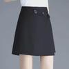 Women's High Waist Black Suit Shorts: Korean Style 2024 Spring/Autumn, Slim A-Line, Versatile, Loose Fit, Wide Leg.