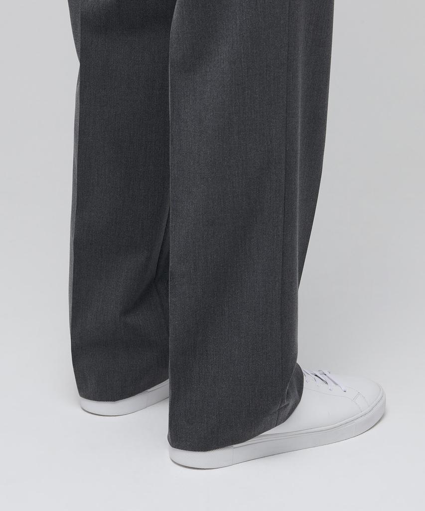 MUSINSA STANDARD Lightweight Wide Hidden Banding Slacks [Medium Gray]